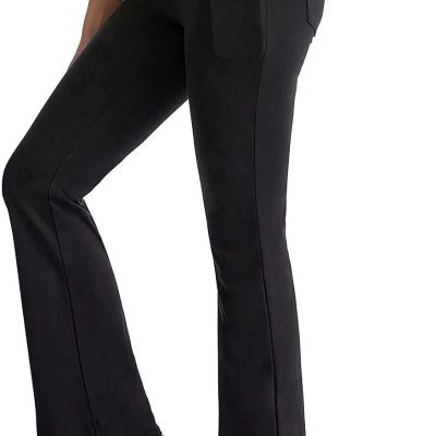 Flare Leggings for Women, Bootcut Yoga Pants with Pockets, Tummy Control Workout